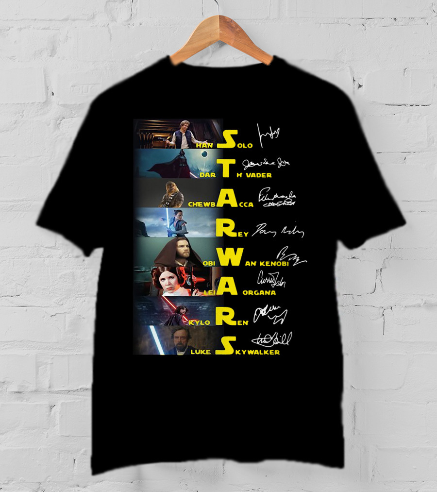Star Wars Han Solo Darth Vader Chewbacca Obi-Wan Kenobi Leia Organa Kylo Ren Luke Skywalker T-Shirt