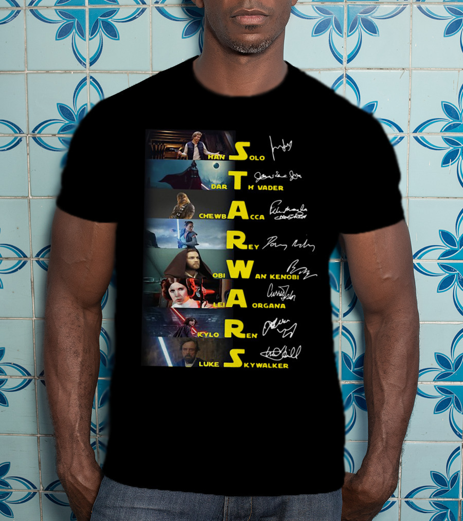 Star Wars Han Solo Darth Vader Chewbacca Obi-Wan Kenobi Leia Organa Kylo Ren Luke Skywalker T-Shirt