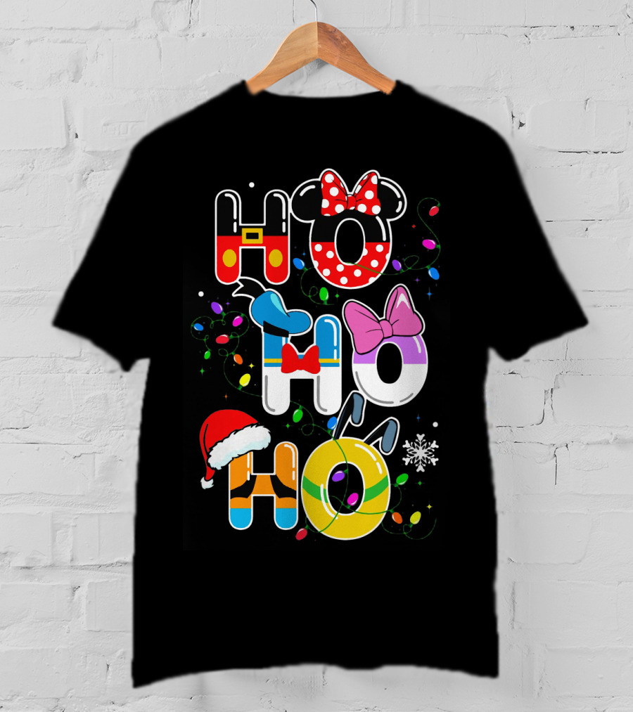 Ho Ho Ho Disney Mickey Minnie Donald Daisy Goofy Pluto Christmas T-Shirt