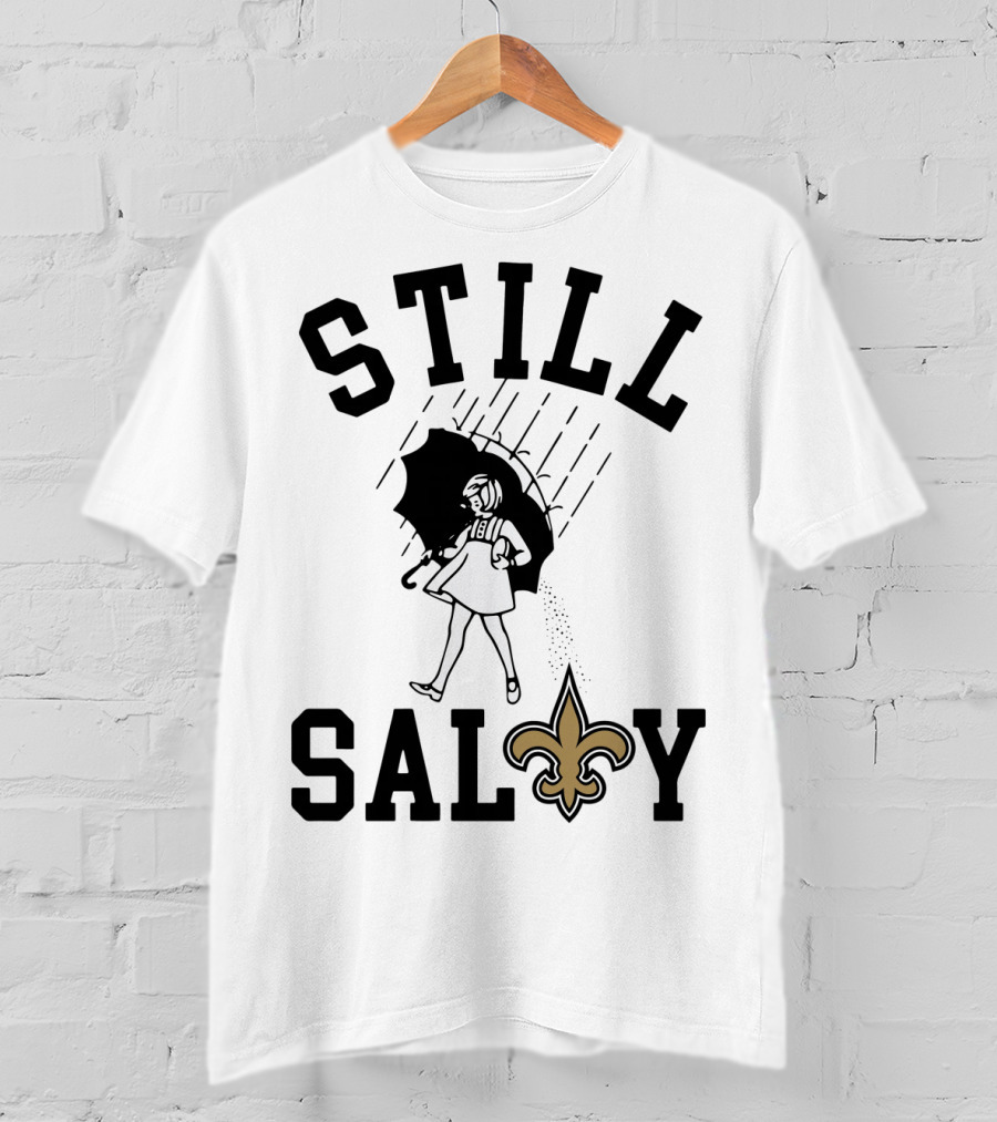 Still Salty Saints Fleur-de-Lis Rain Girl T-Shirt