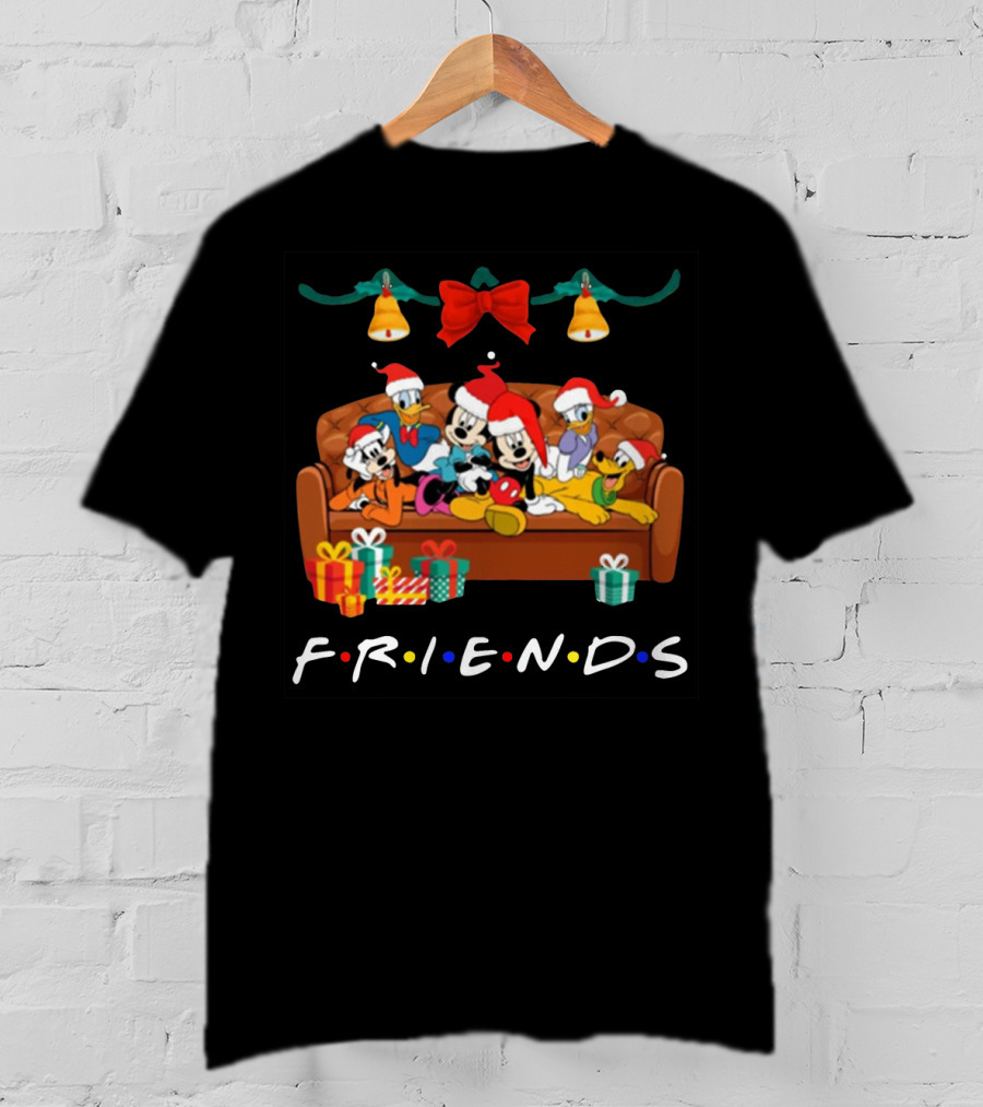 Disney Characters Christmas Friends TV Show Couch Scene T-Shirt