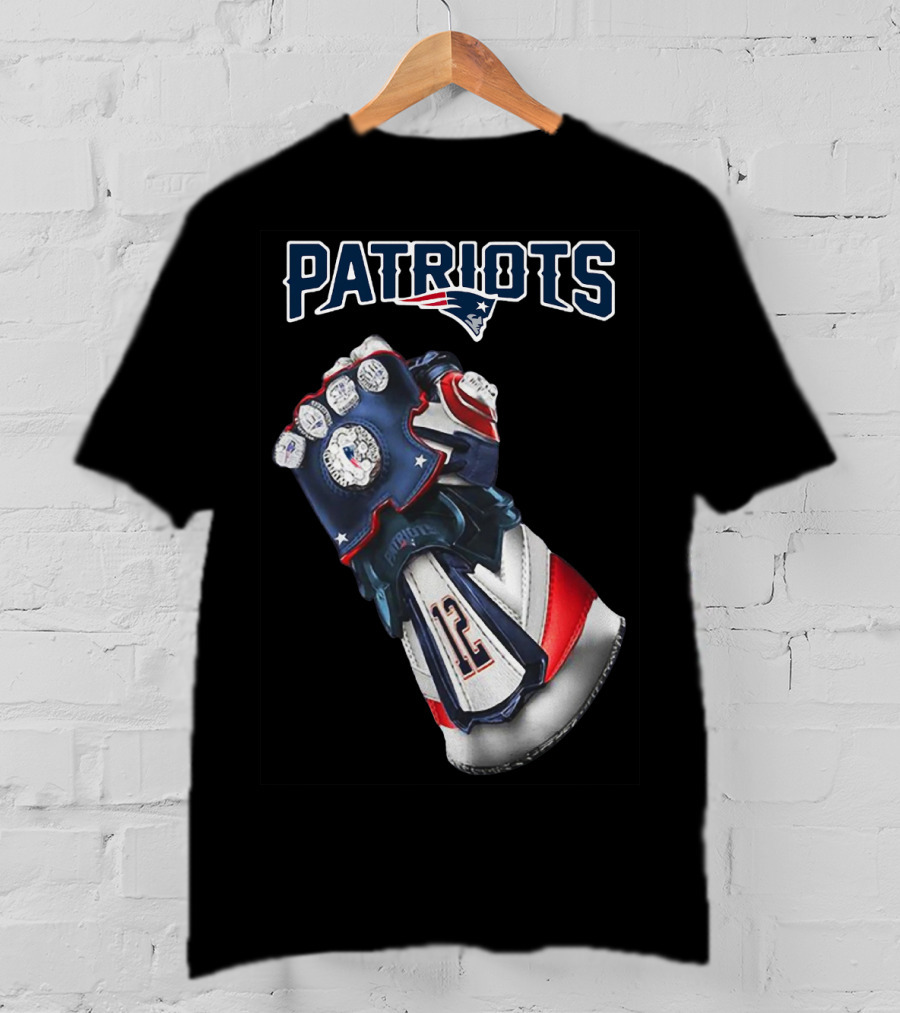 Patriots New England Infinity Gauntlet Football Tribute With Number 12 T-Shirt