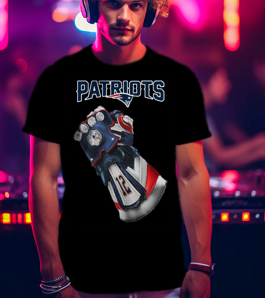 Patriots New England Infinity Gauntlet Football Tribute With Number 12 T-Shirt