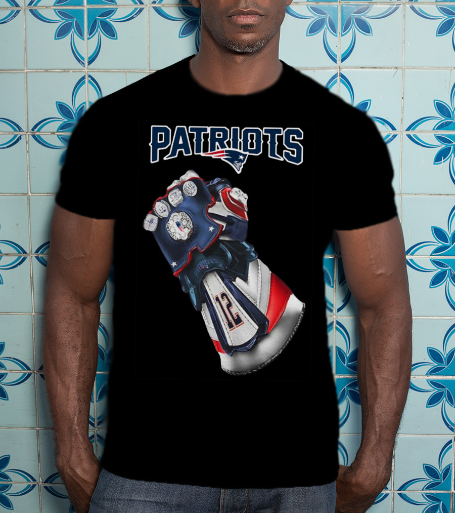 Patriots New England Infinity Gauntlet Football Tribute With Number 12 T-Shirt