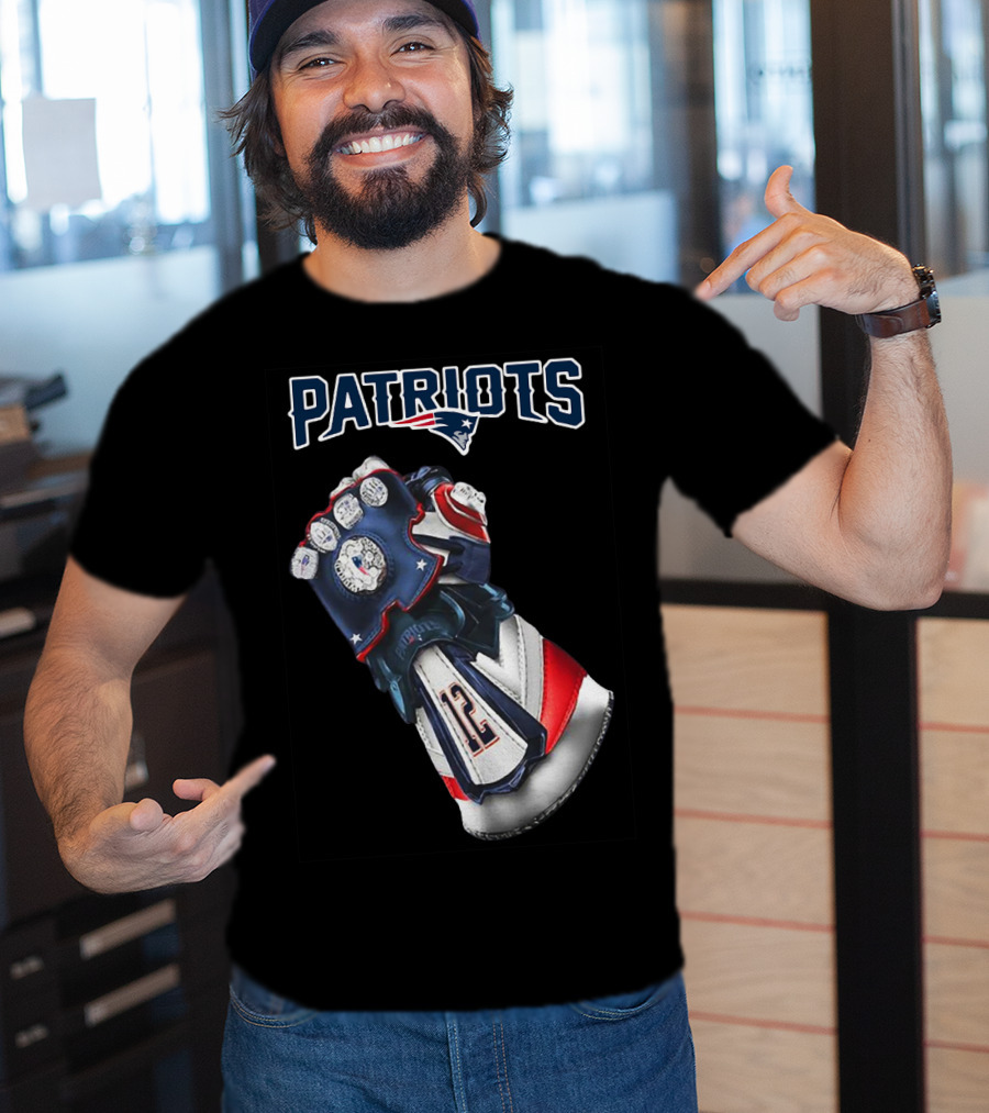 Patriots New England Infinity Gauntlet Football Tribute With Number 12 T-Shirt