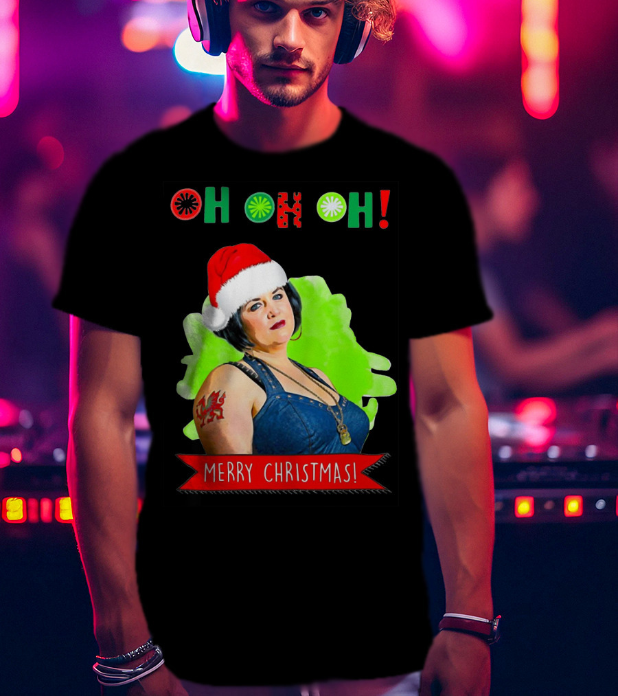 Nessa Ho Ho Ho Gavin Stacey Merry Christmas Santa Hat Tattoo T-Shirt