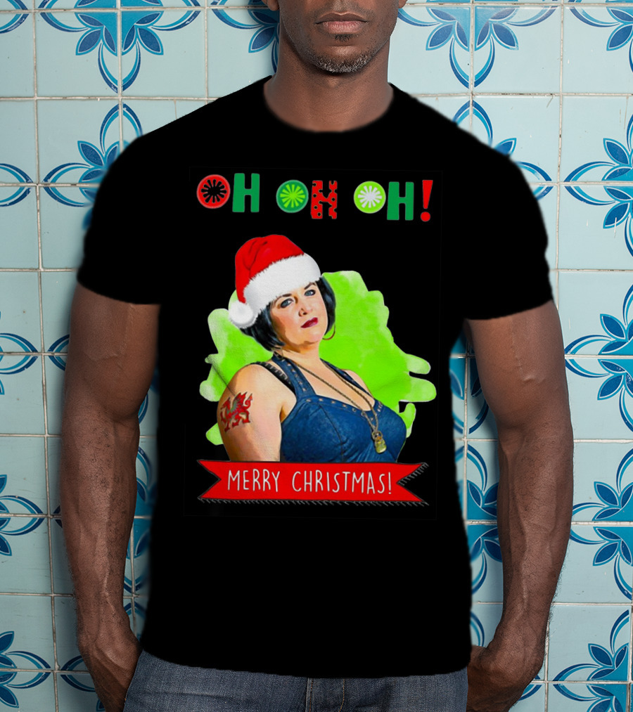 Nessa Ho Ho Ho Gavin Stacey Merry Christmas Santa Hat Tattoo T-Shirt
