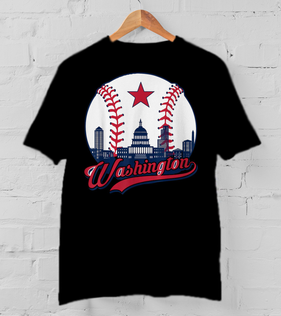 Washington Nationals Baseball Cityscape Capitol Star T-Shirt