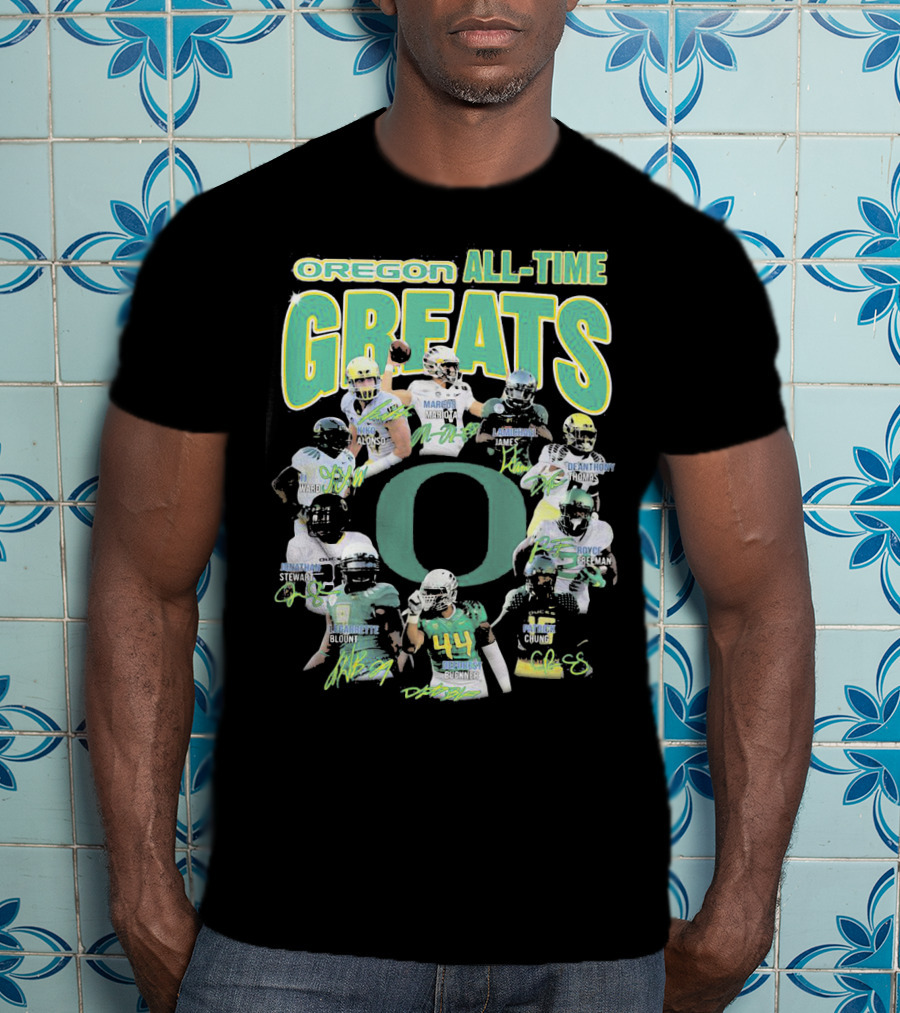 Oregon All-Time Greats Mariota James Blount Dunnigan Loves Davis Royce Freeman T-Shirt