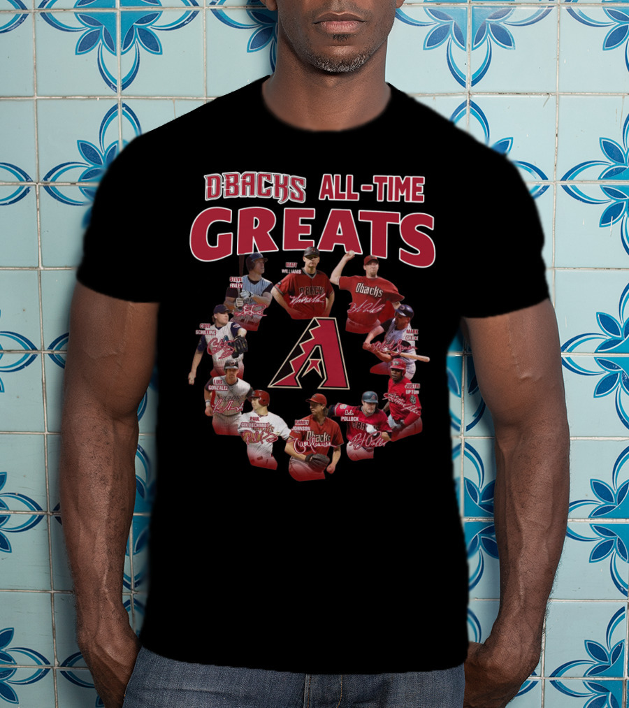 DBacks All-Time Greats Randy Johnson Luis Gonzalez Matt Williams Paul Goldschmidt Mark Grace A.J. Pollock Steve Finley Justin Upton Brandon Webb T-Shirt