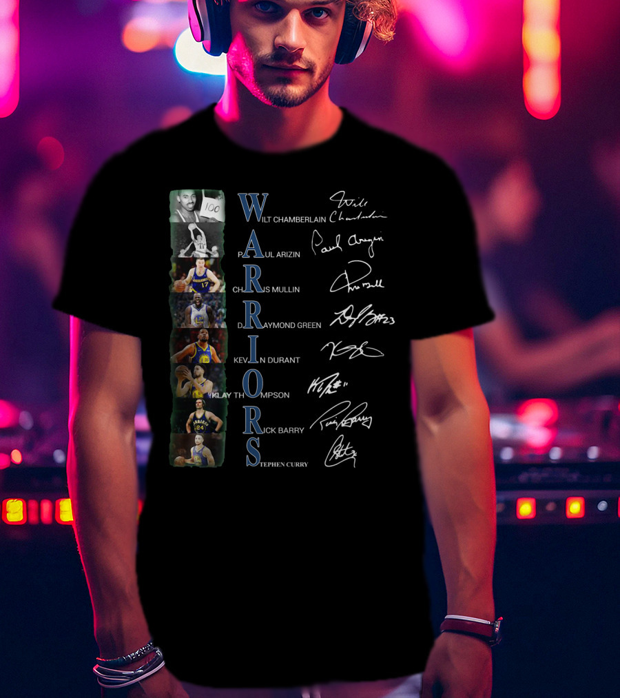 Warriors Wilt Chamberlain Paul Arizin Chris Mullin Draymond Green Kevin Durant Klay Thompson Rick Barry Stephen Curry T-Shirt