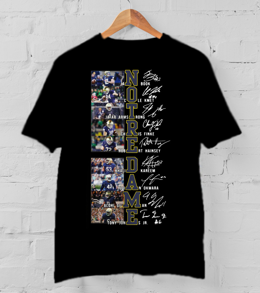 Notre Dame Fighting Irish Football Stars Signatures T-Shirt