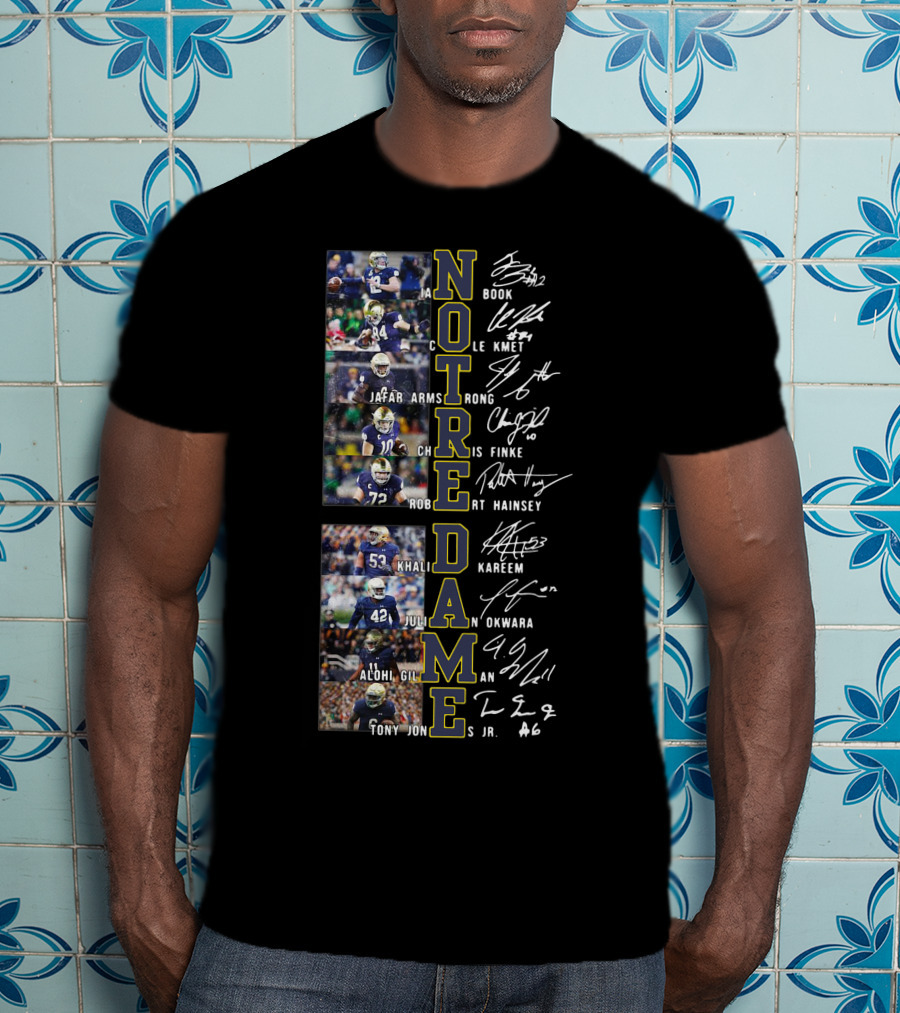 Notre Dame Fighting Irish Football Stars Signatures T-Shirt