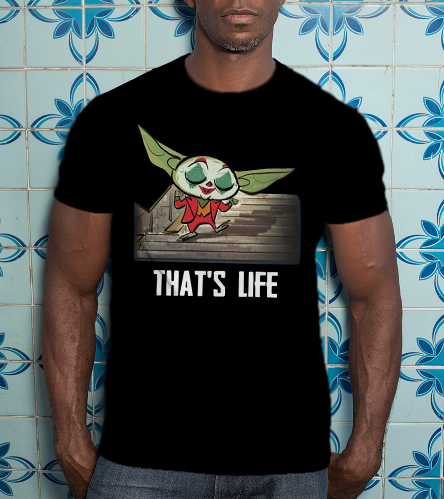 Baby Yoda Joker Dancing That's Life Stairs T-Shirt