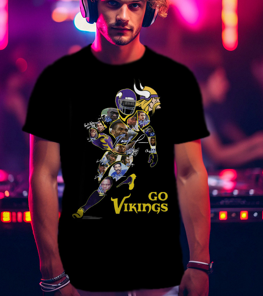 Go Vikings Scandinavian Football Legends Collage T-Shirt