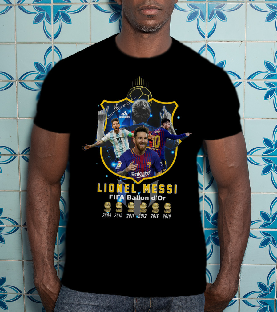 Lionel Messi Fifa Ballon D'or 2009 2010 2011 2012 2015 2019 T-Shirt