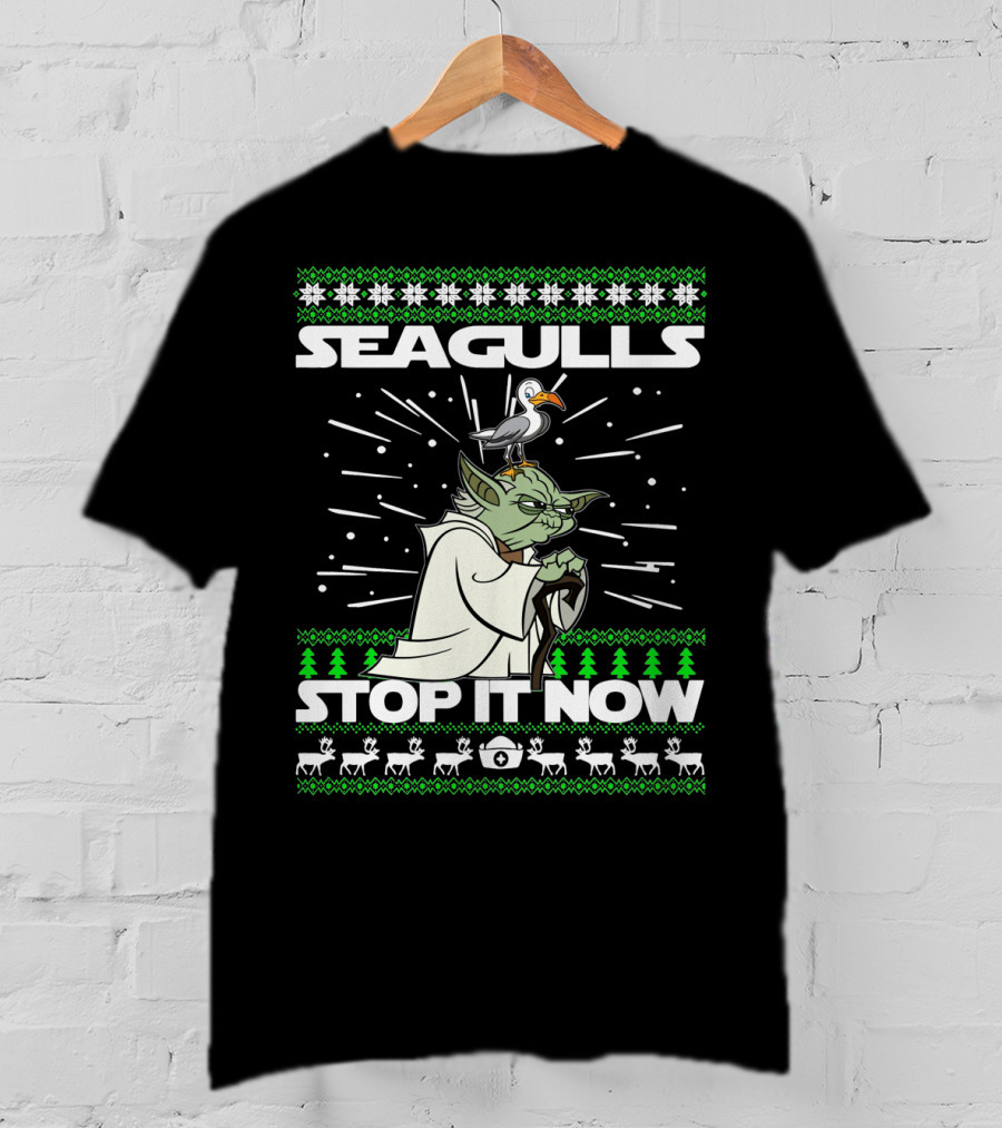 Seagulls Stop It Now Yoda Christmas T-Shirt