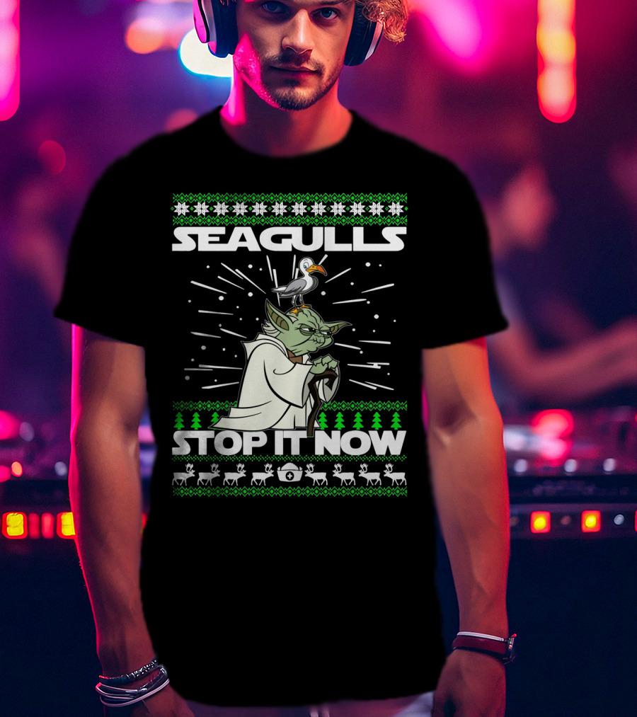 Seagulls Stop It Now Yoda Christmas T-Shirt
