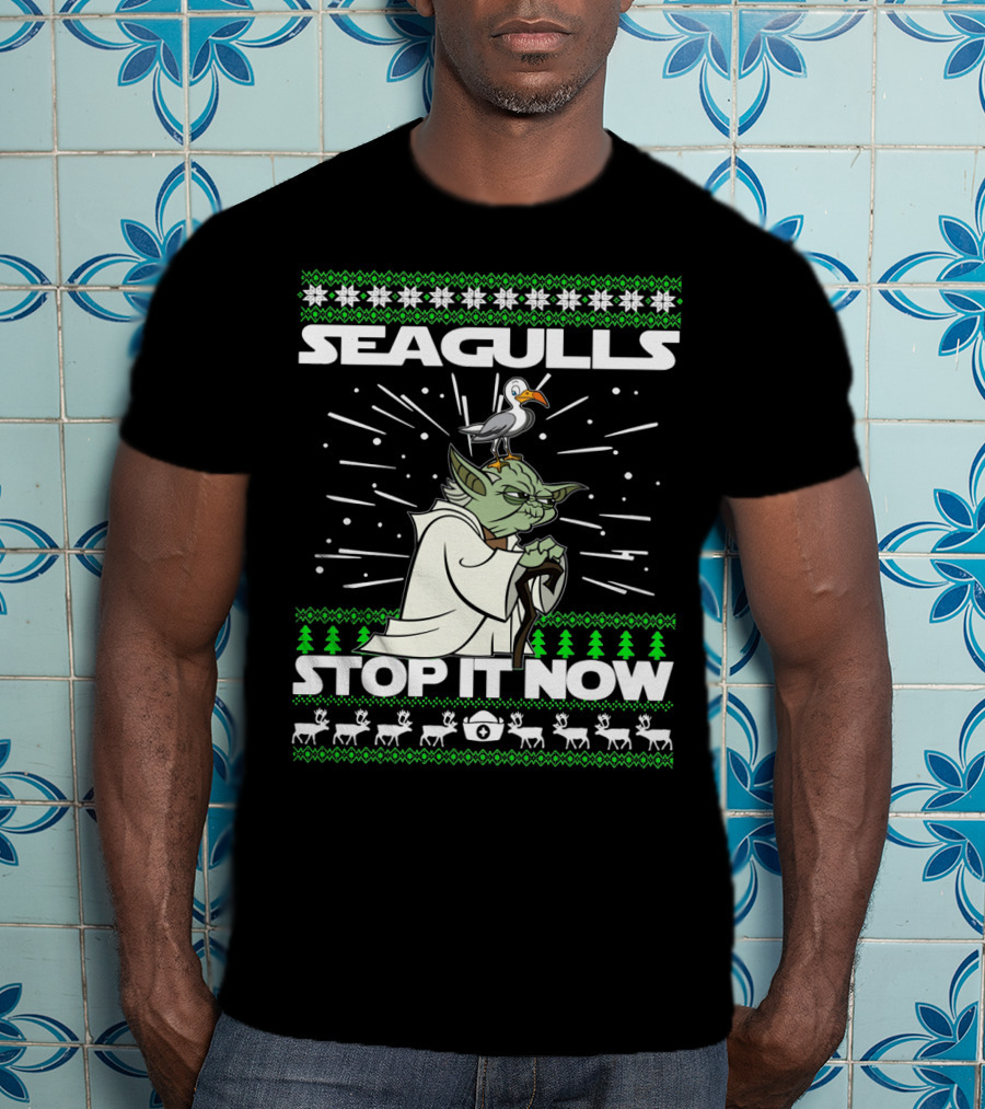 Seagulls Stop It Now Yoda Christmas T-Shirt