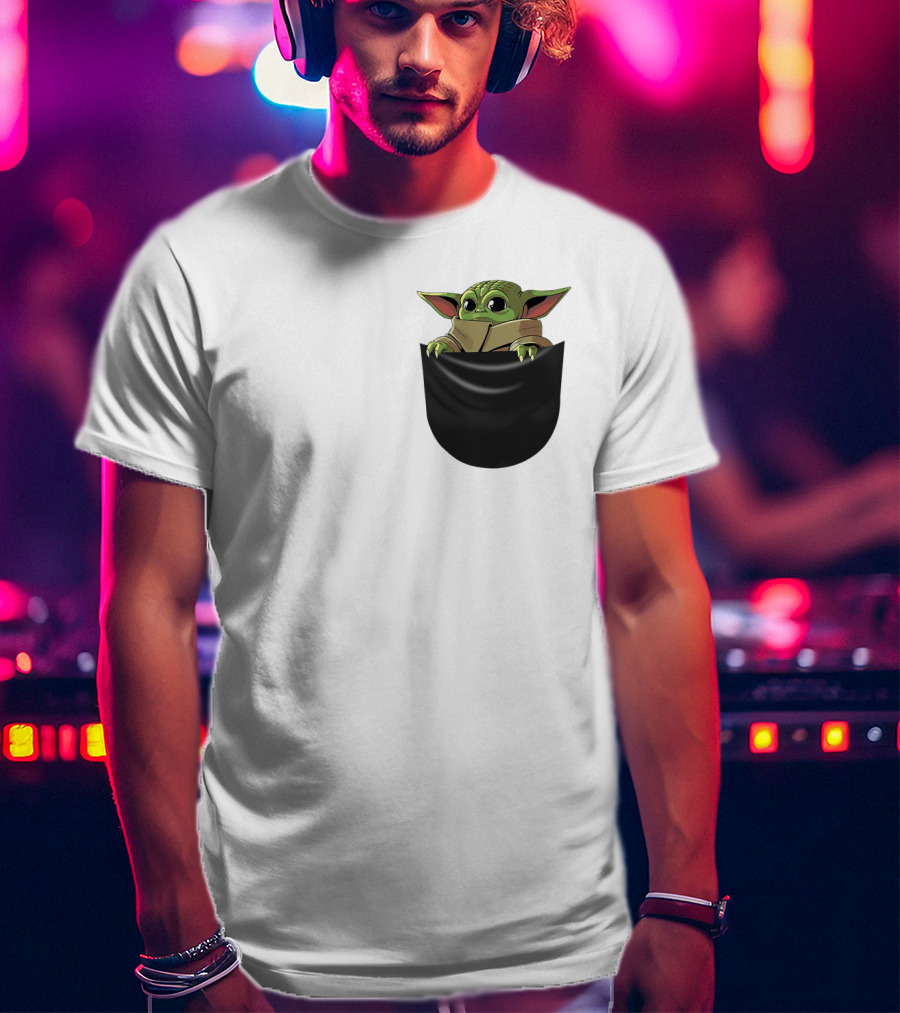 The Mandalorian Grogu Baby Yoda In Pocket Star Wars T-Shirt