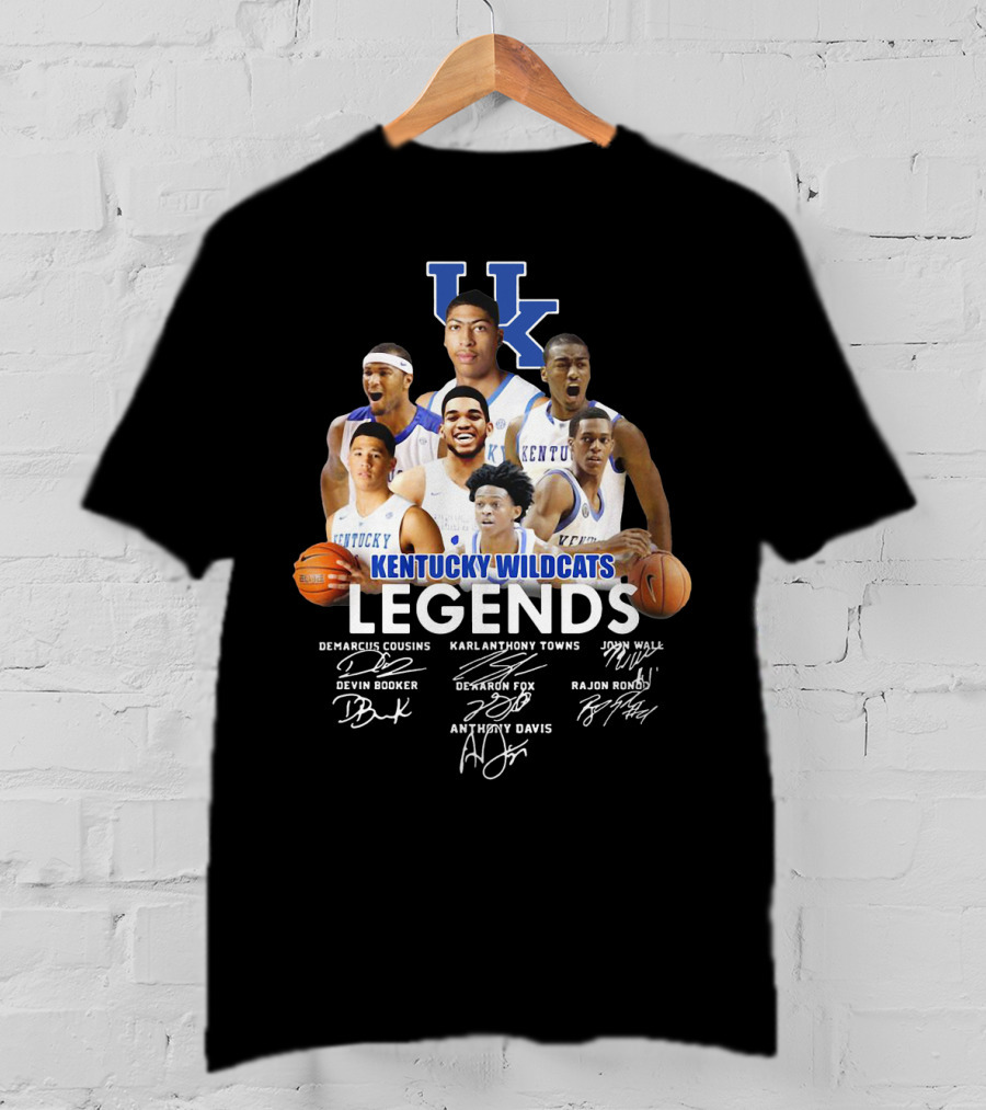 Kentucky Wildcats Legends Demarcus Cousins Karl Anthony Towns John Wall Devin Booker De'aaron Fox Rajon Rondo Anthony Davis T-Shirt