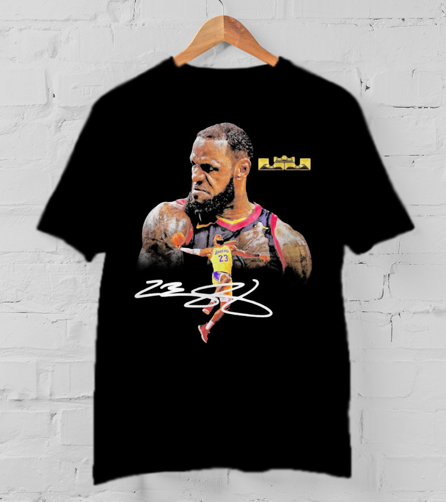 LeBron James Lakers 23 King Signature Basketball Legends T-Shirt