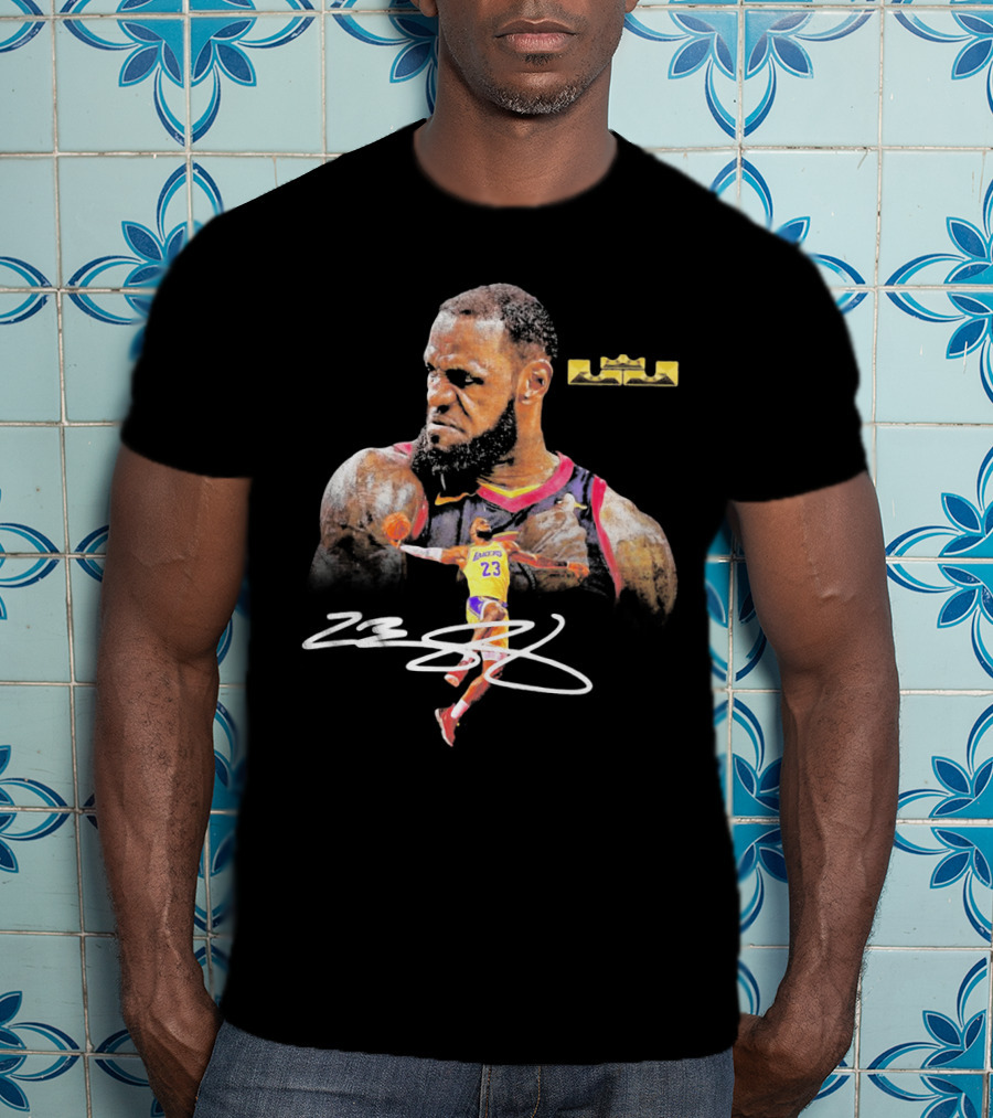 LeBron James Lakers 23 King Signature Basketball Legends T-Shirt