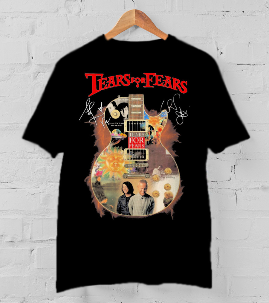 Tears For Fears Pop Rock Band Guitar Collage With And Band Members T-Shirt