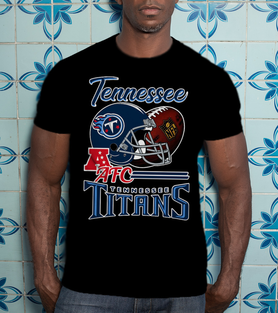 Tennessee Titans Afc Nfl Football Helmet T-Shirt