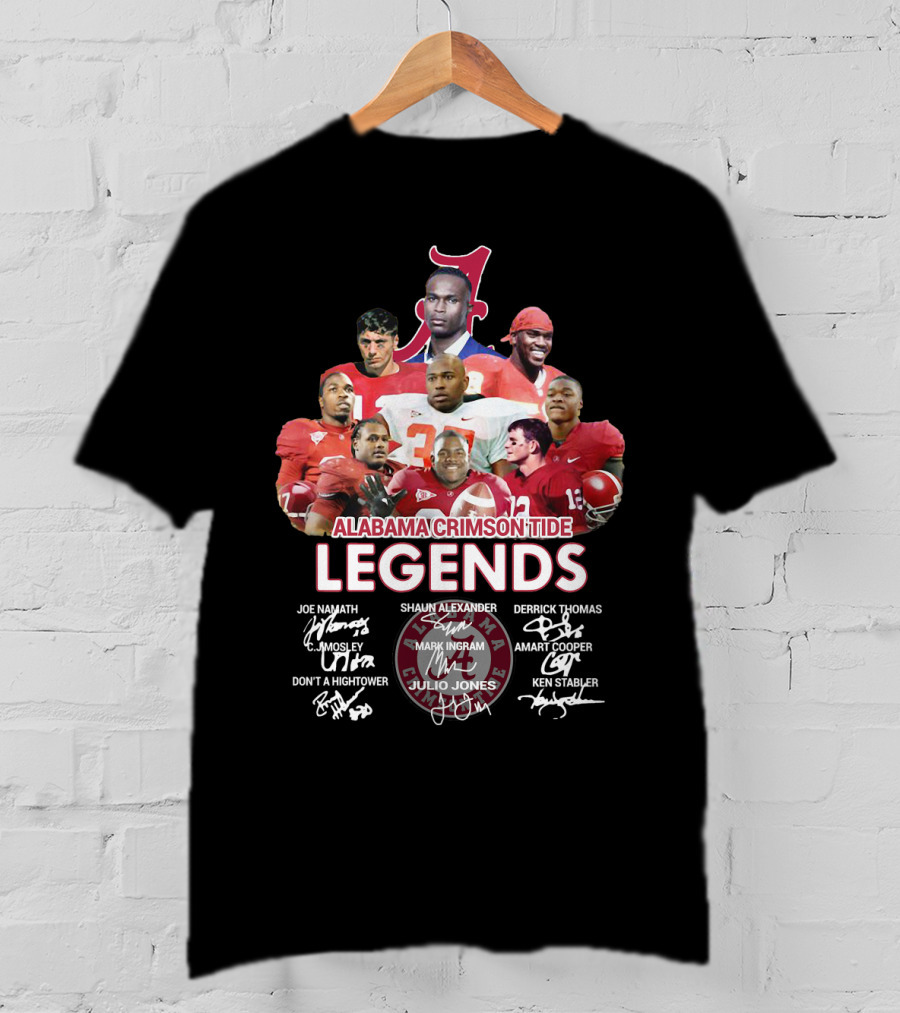 Alabama Crimson Tide Legends Joe Namath Shaun Alexander Derrick Thomas C.j. Mosley Mark Ingram Amari Cooper Dont'a Hightower Julio Jones Ken Stabler T-Shirt
