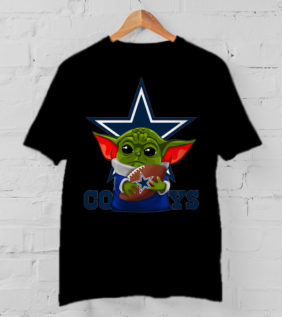 Cowboys Baby Yoda Star Wars Football Dallas T-Shirt