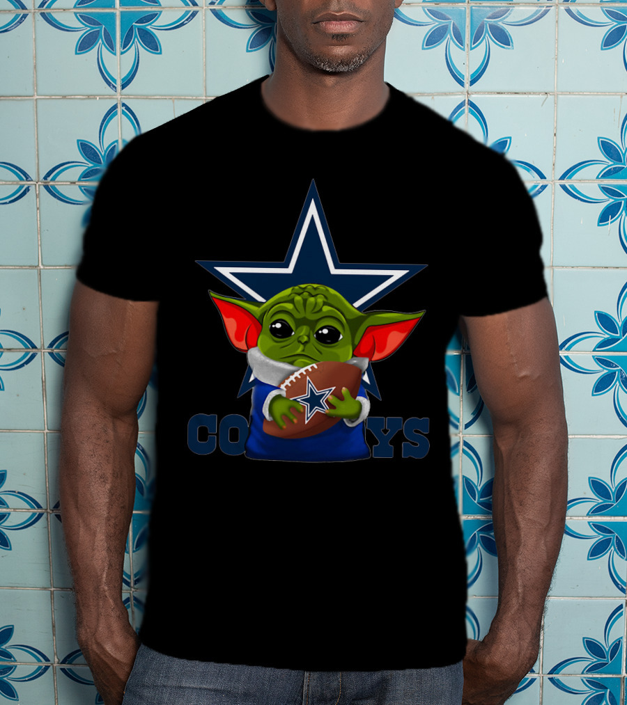 Cowboys Baby Yoda Star Wars Football Dallas T-Shirt