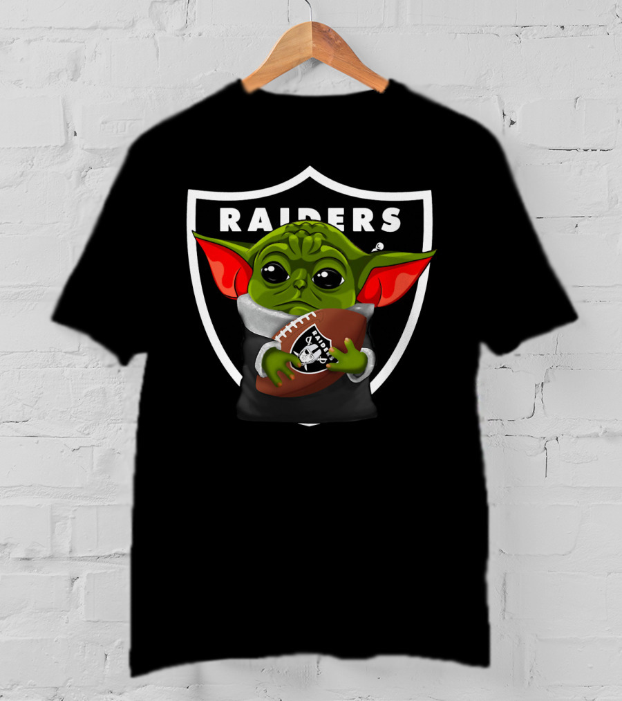 Raiders Baby Yoda Oakland Football Fan T-Shirt