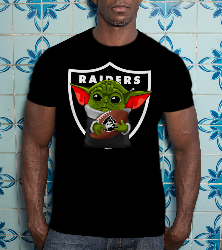 Raiders Baby Yoda Oakland Football Fan T-Shirt