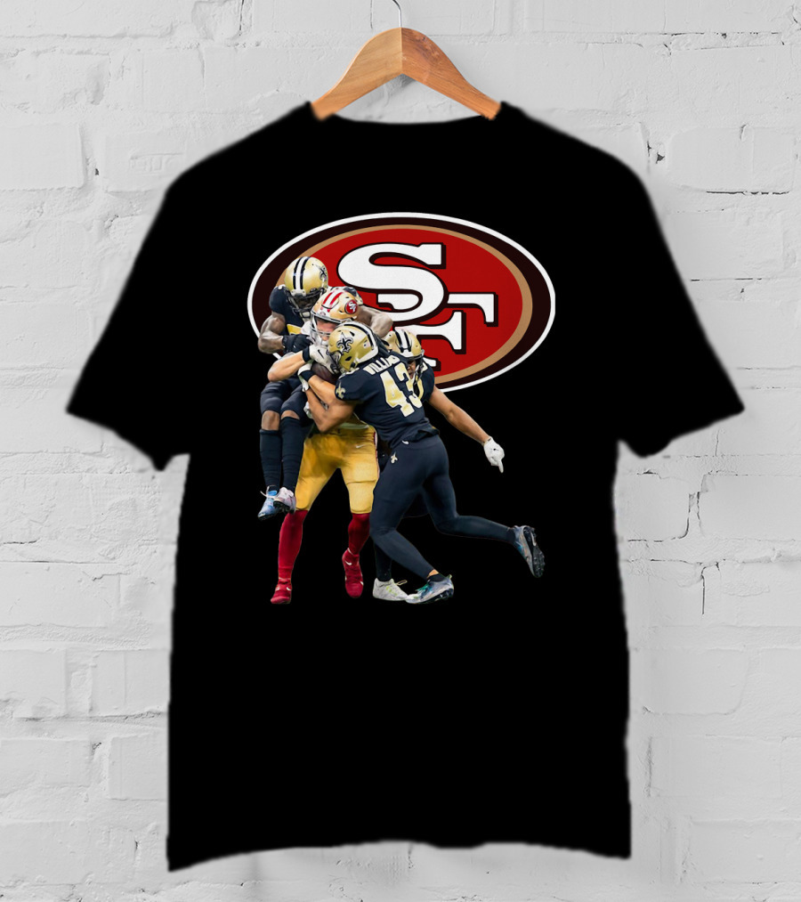 San Francisco 49ers Vs New Orleans Saints Marcus Williams Action Play T-Shirt