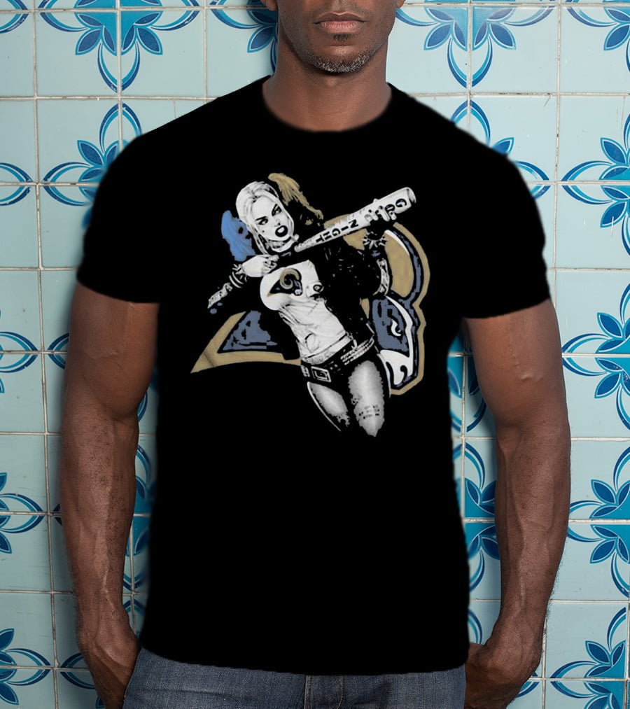 Dc Harley Quinn Rams Bat Villain Crossover T-Shirt