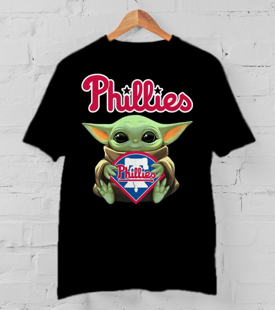 Phillies Baby Yoda Hug Philadelphia Phillies T-Shirt