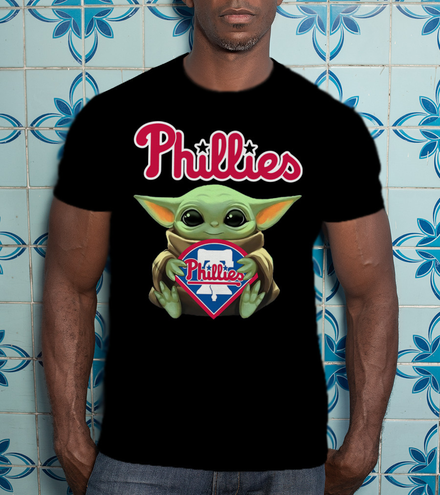 Phillies Baby Yoda Hug Philadelphia Phillies T-Shirt
