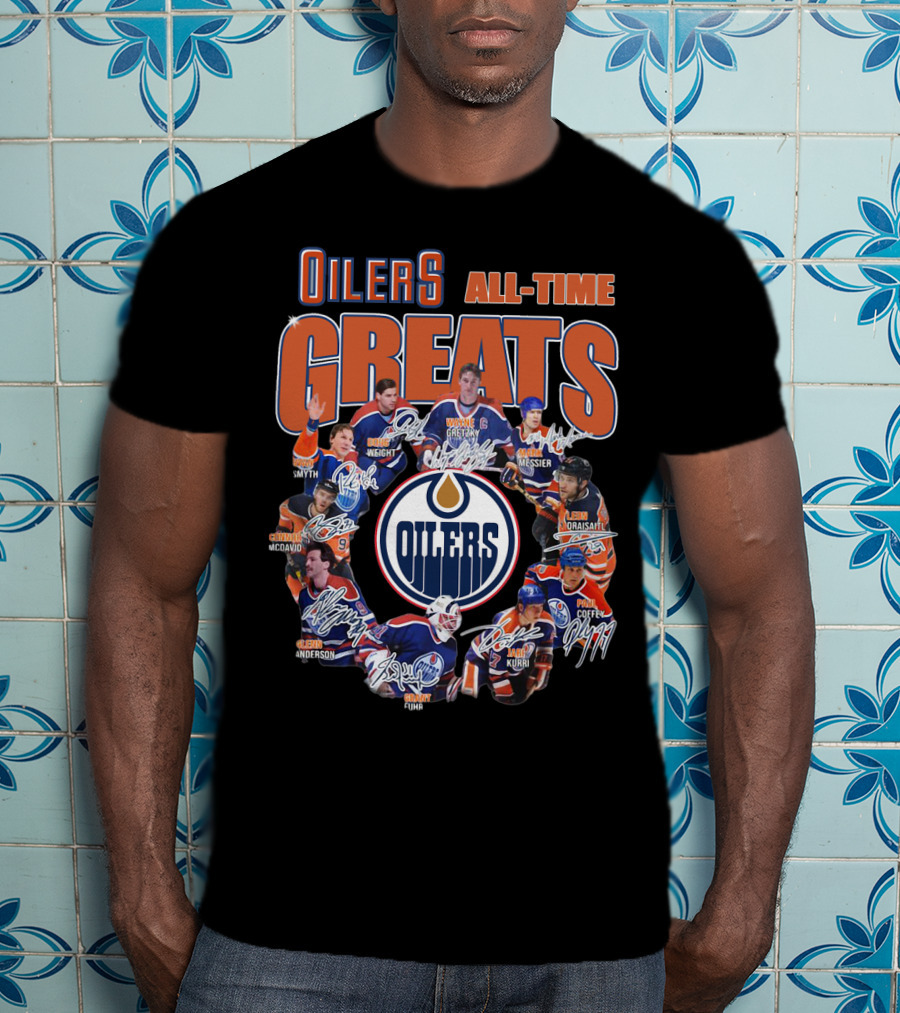 Oilers All Time Greats Wayne Gretzky Edmonton Legends Coffey Messier Kurri T-Shirt