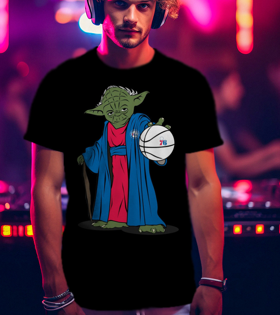 Master Yoda Philadelphia 76Ers Star Wars NBA Crossover T-Shirt