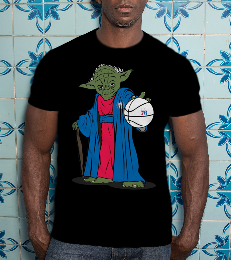 Master Yoda Philadelphia 76Ers Star Wars NBA Crossover T-Shirt
