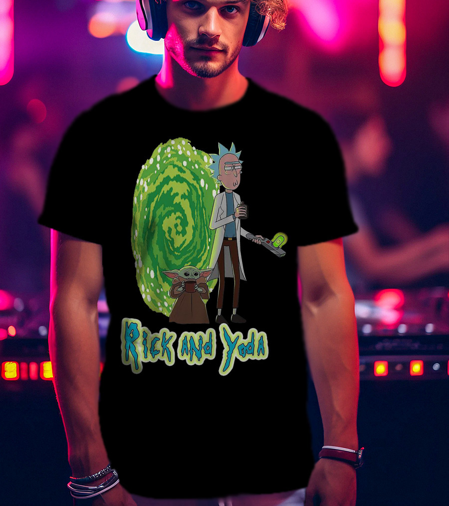 Rick And Yoda Portal Adventure T-Shirt