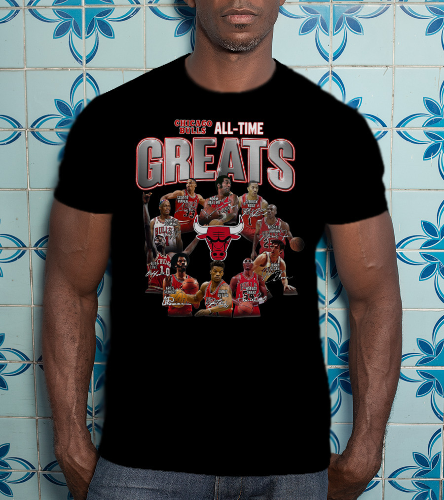 Chicago Bulls All-Time Greats Legends Michael Jordan Scottie Pippen Dennis Rodman Derrick Rose Joakim Noah T-Shirt