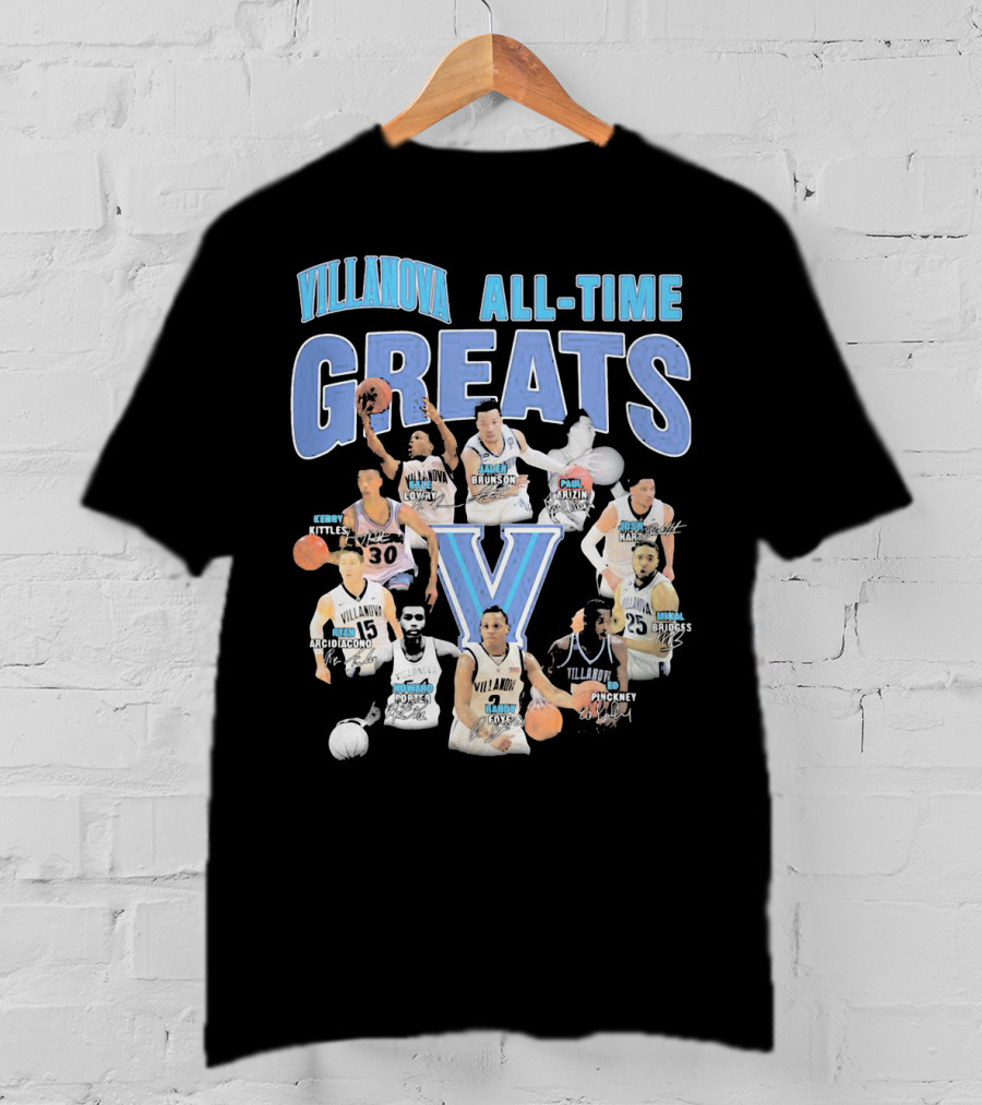 Villanova Wildcats All-Time Greats Basketball Legends T-Shirt
