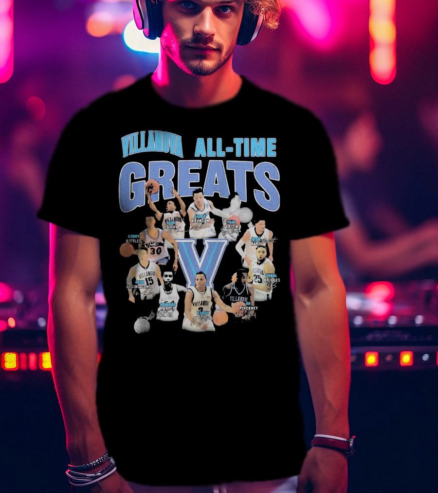 Villanova Wildcats All-Time Greats Basketball Legends T-Shirt