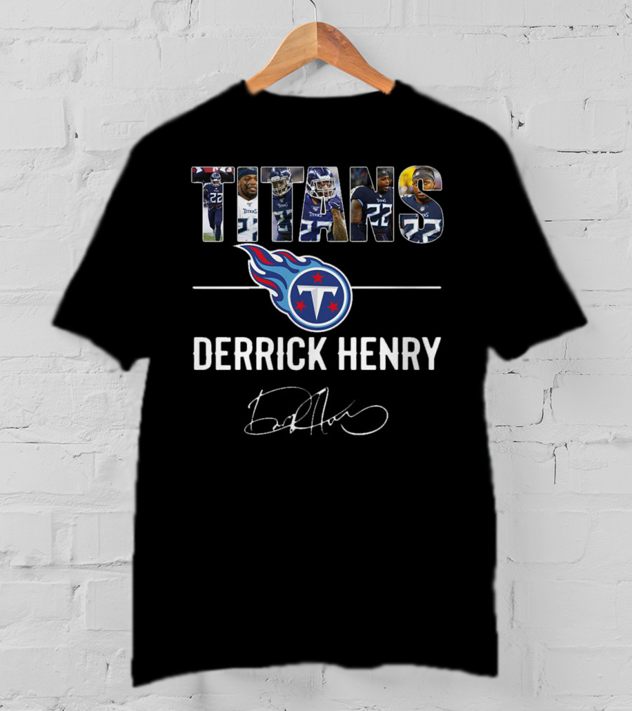 Tennessee Titans Derrick Henry Signature Jersey Nfl Football T-Shirt