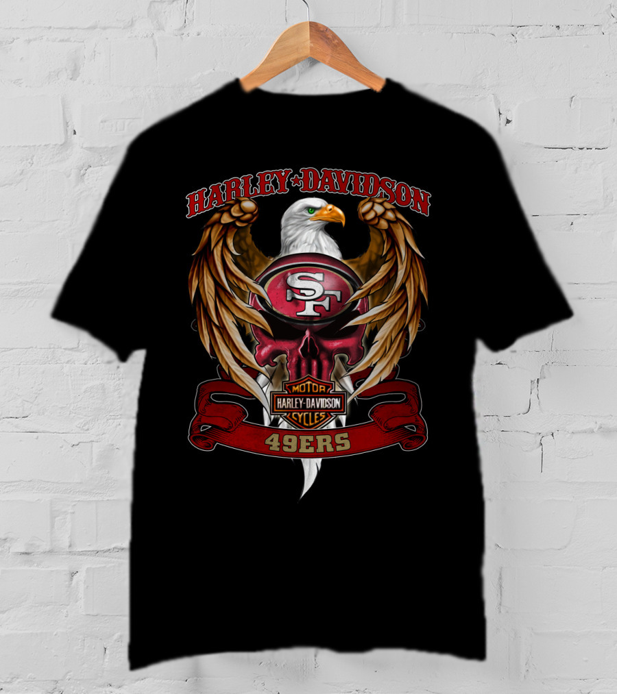 Harley Davidson San Francisco 49ers Sf Motorcycle Cycles 49ers Eagle T-Shirt