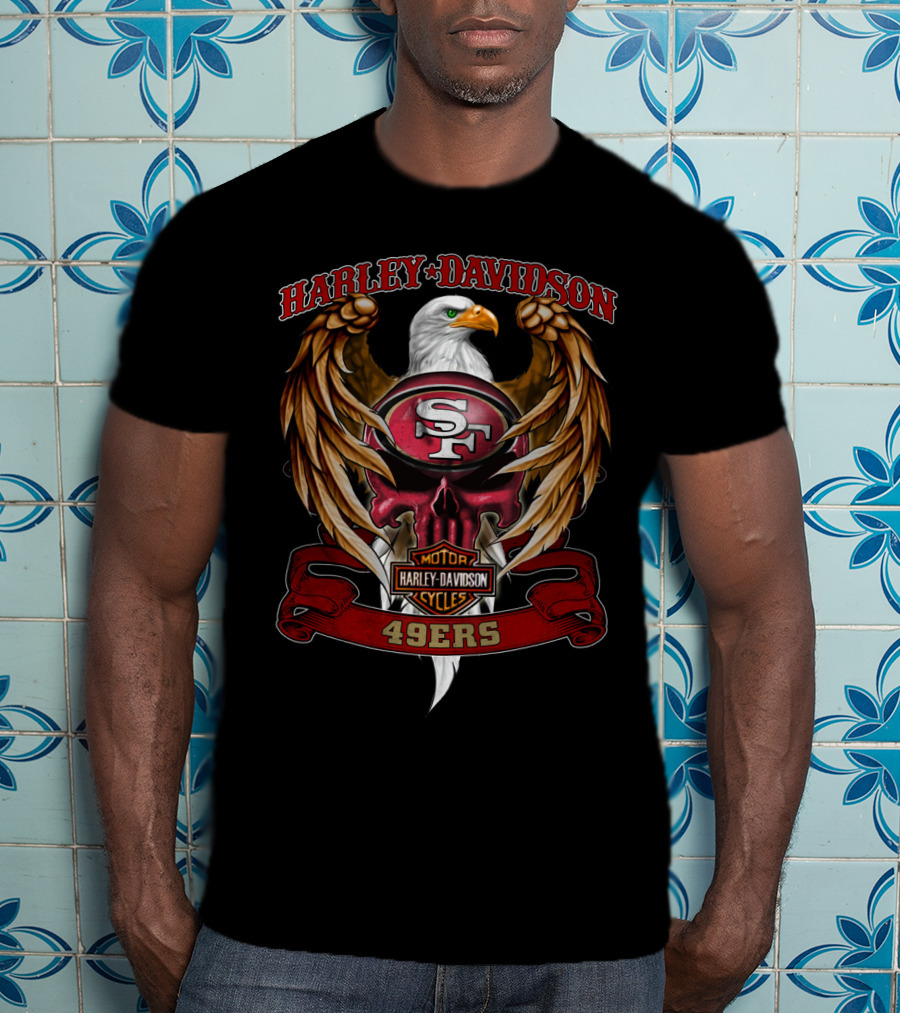 Harley Davidson San Francisco 49ers Sf Motorcycle Cycles 49ers Eagle T-Shirt