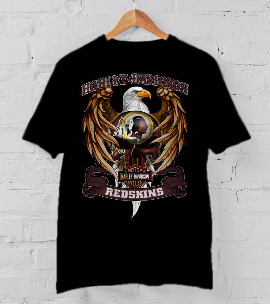Harley Davidson Redskins Motorcycles Nfl Washington Redskins Eagle T-Shirt
