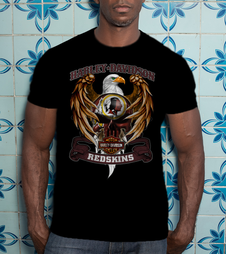 Harley Davidson Redskins Motorcycles Nfl Washington Redskins Eagle T-Shirt